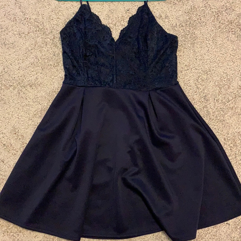 navy lace dress